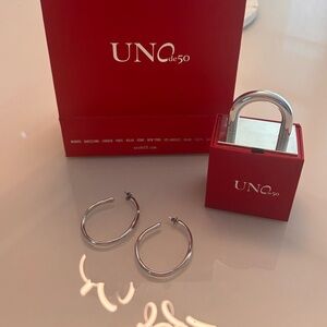 UNOde50 Silver Hoop Earrings